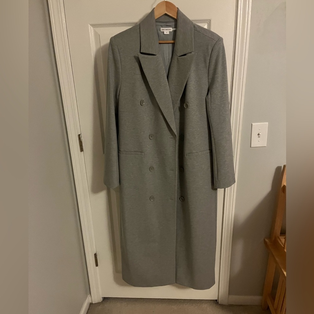 Good American Grey Long Double Breasted Lined Trench Jacket, NWOT, Small - Picture 8 of 12